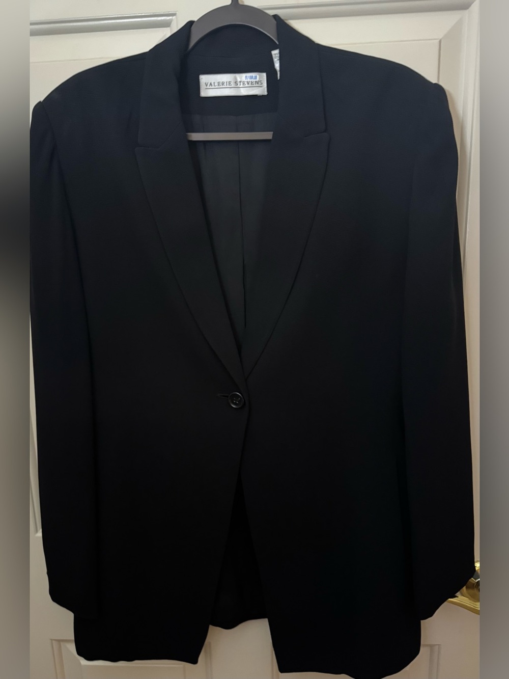 Valerie Stevens Jacket  Blazer Black Single-Button Tailored Blazer Size -12 - Picture 8 of 12